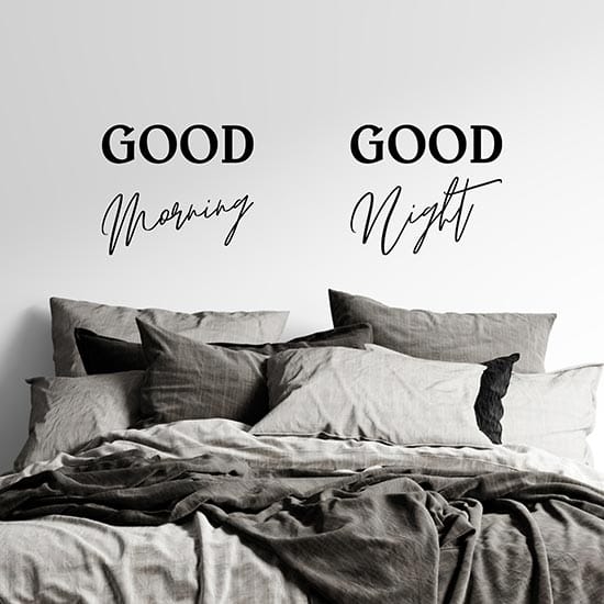 Adesivi murali testata letto con scritte