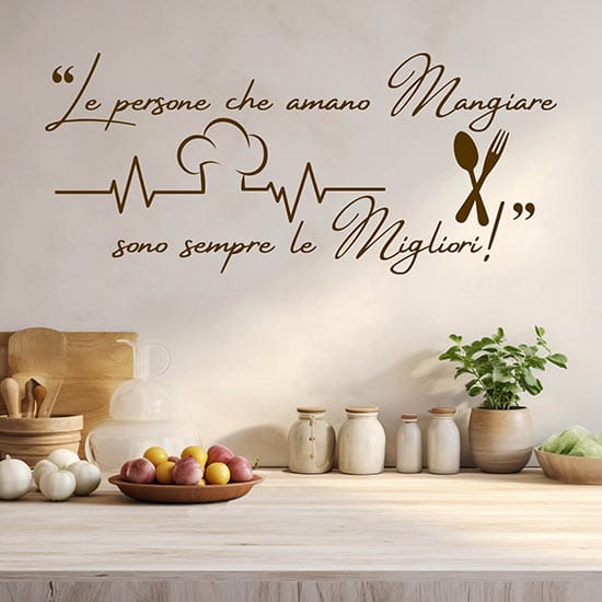 Adesivi per muro cucina con frase