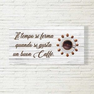 Orologio su tela con frase sul caffè wall decor