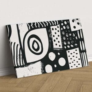 Quadro astratto bianco e nero da parete