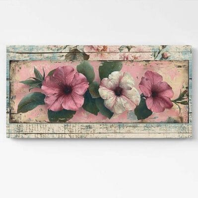 Quadro con fiori shabby chic