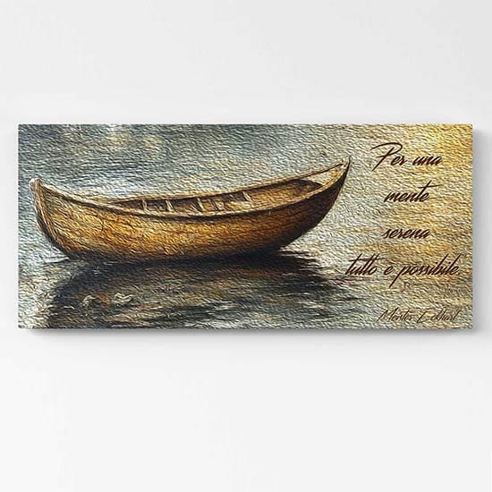 Quadro moderno soggiorno con frase di Meister Eckhart.