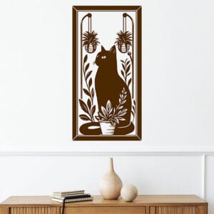 Decorazione adesiva quadro con gatto da parete