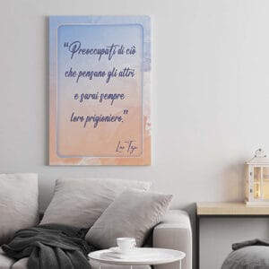 Quadro con frase personalizzata stampata su tela moderna