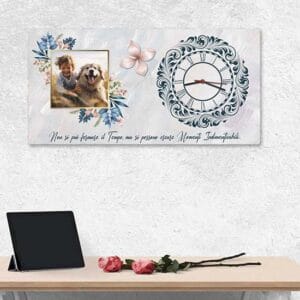 Quadro orologio personalizzabile con foto stampata su tela