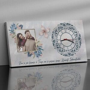 Quadro orologio personalizzabile con foto su tela