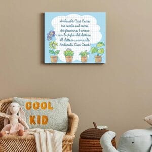 Quadro per bambini con filastrocca su tela arredo cameretta