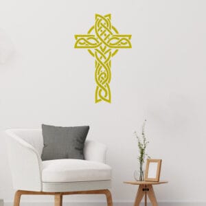 Sticker da muro Croce Celtica intrecciata – simbolo spirituale per soggiorno o camera.