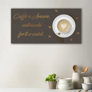 Srart Stampa Su Tela Cuore E Caffè – 29x38 Cm, Stile Retrò, Quadro Per Parete Con Scritta Inglese, Regalo Per Amanti Del Caffè