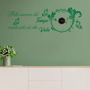 Orologio adesivo da parete con citazione elegante