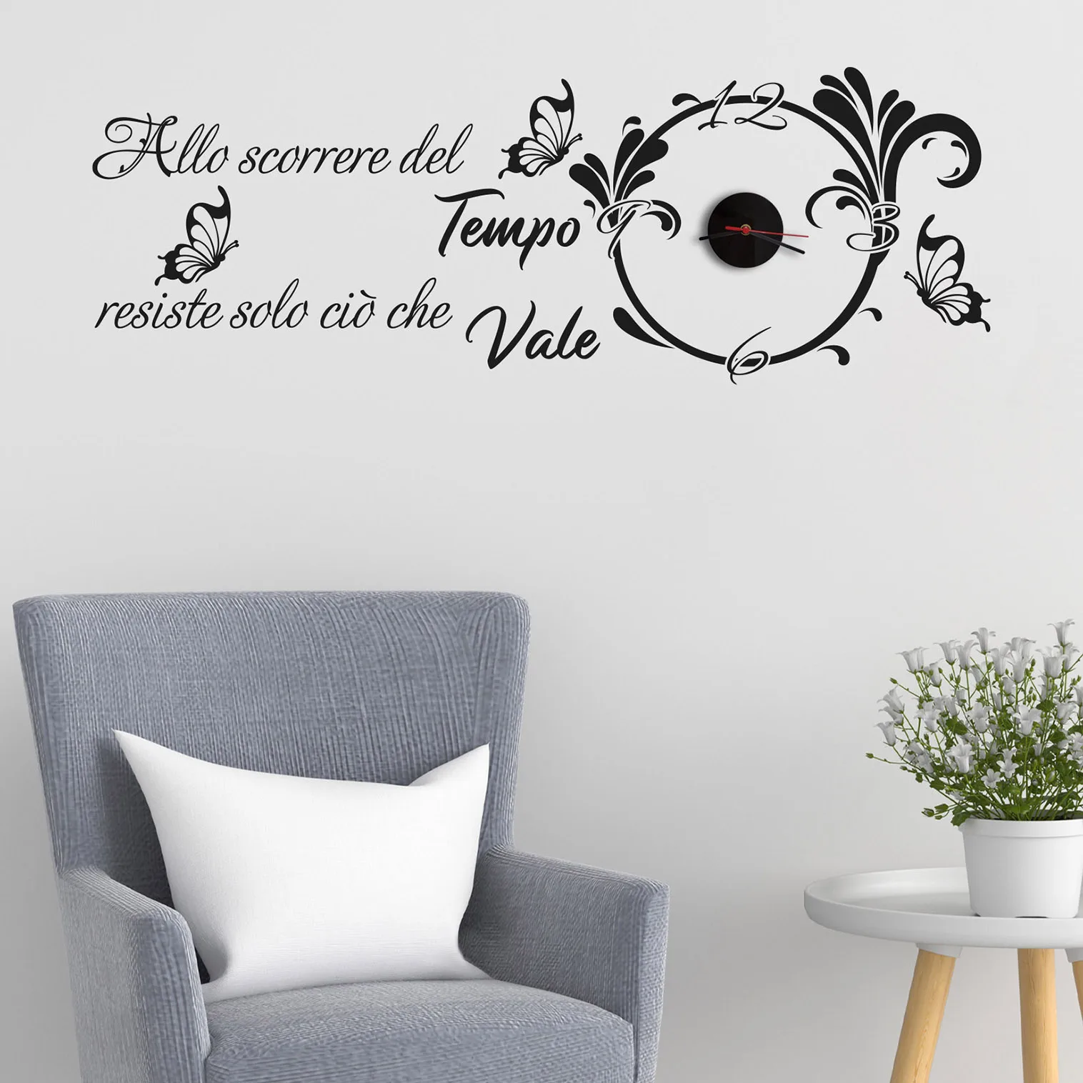 Orologio da parete decorativo con scritta motivazionale