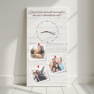 Stampa su tela di un orologio con immagini personalizzate: un mix perfetto tra funzionalità e stile per ogni ambiente domestico.