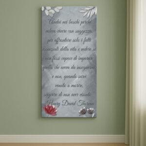 Quadro su tela verticale con citazione personalizzata – Crea un ambiente unico e raffinato con un quadro personalizzabile, perfetto per ogni stile di arredo.
