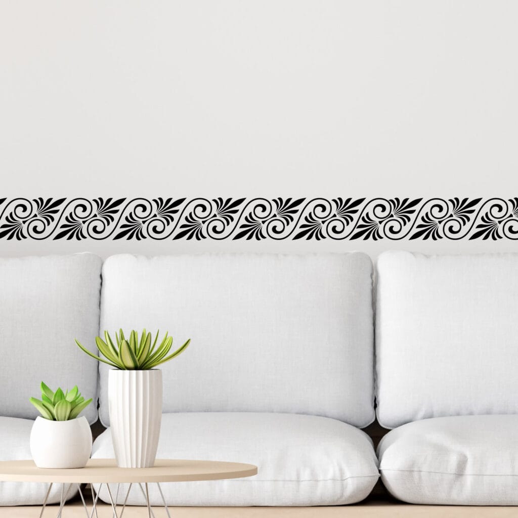 Vischio Finto GouieRylin Greche Adesivo Per Pareti Bordo Decorazione Autoadesiva Rimovibile Per Cucina Bagno Piastrelle Adesivo Per Pareti Autoadesiva Fiore Giallo Su Bianco 10.6cm X 1000CM Vischio Finto Per Decorazioni