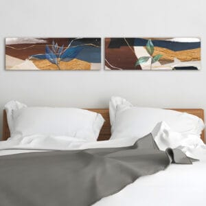 Quadri per camera da letto astratti su tela con design elegante e colori armoniosi, ideali per un tocco artistico in camera.