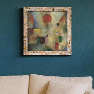 Riproduzione del Quadro Red Balloon di Paul Klee con cornice stampata su tela: un tocco di arte e design per arricchire qualsiasi ambiente.