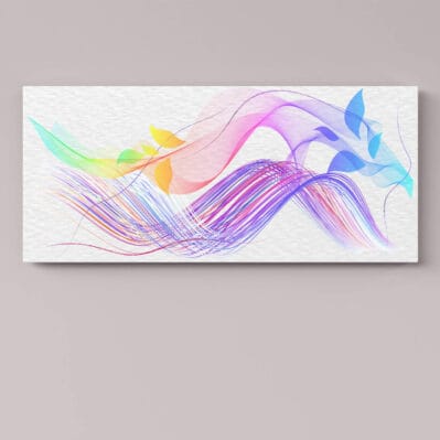 Dettaglio di quadro astratto per testata letto in stile contemporaneo.