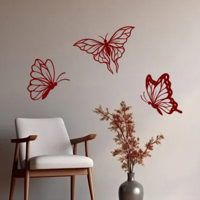 Adesivi Murali Farfalle Wandtattoo-Loft – 13 Pezzi, Colore Lilla – Decorazione Parete, Mobili, Specchi – Rimovibili