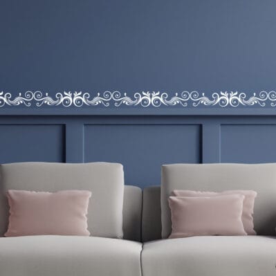 Greche adesive per pareti interne, decorazioni murali eleganti in vinile facili da applicare per soggiorno e cucina.