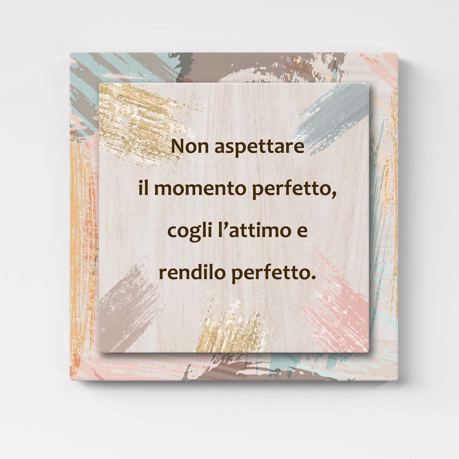 Stampa su tela 3D con scritta, quadro motivazionale elegante per ambienti professionali.