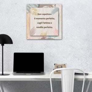 Quadro motivazionale 3D su due tele sovrapposte, design ispiratore per uffici e case contemporanee.