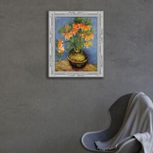 Quadro floreale Van Gogh su tela, decorazione murale con cornice stampata raffinata per la casa.