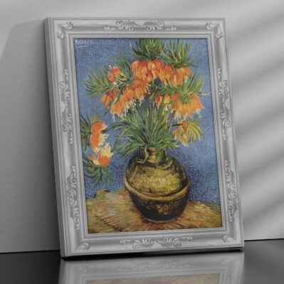 Stampa su tela del Vaso con Fritillarie di Van Gogh, decorazione murale floreale per soggiorno e ufficio.