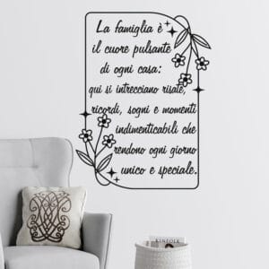 Wall stickers personalizzati con scritte uniche per soggiorno, camera da letto e cucina.