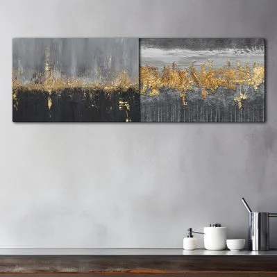 Quadro Astratto Moderno 5 Pezzi Arancione - Pittura Su Tela Per Soggiorno E Camera Da Letto, Decorazione Parete Casa 10x16 E 8x20 Pollici