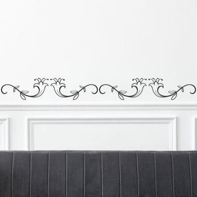 fiori adesivi da parete stilizzati in stile decorativo classico e elegante