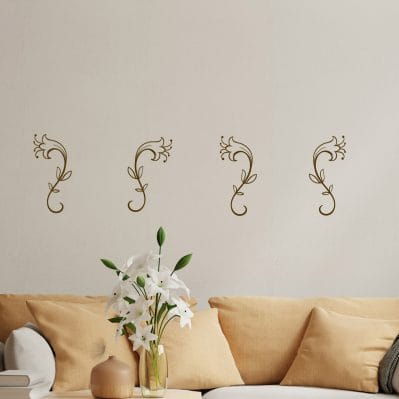 fiori adesivi da parete stilizzati dal design moderno per interni raffinati