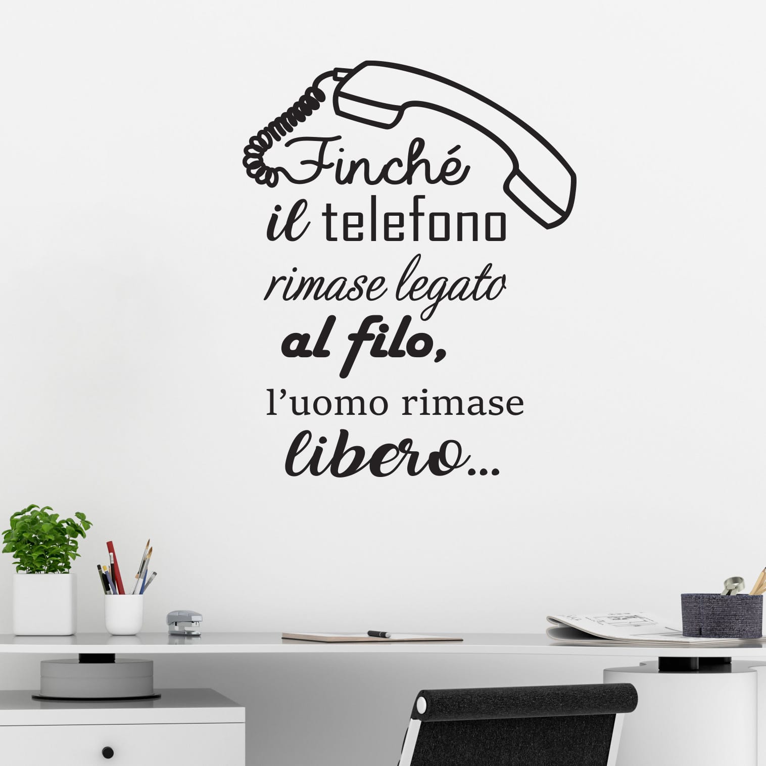 Scritte da parete con frase divertente adesivo murale telefono decorazione moderna